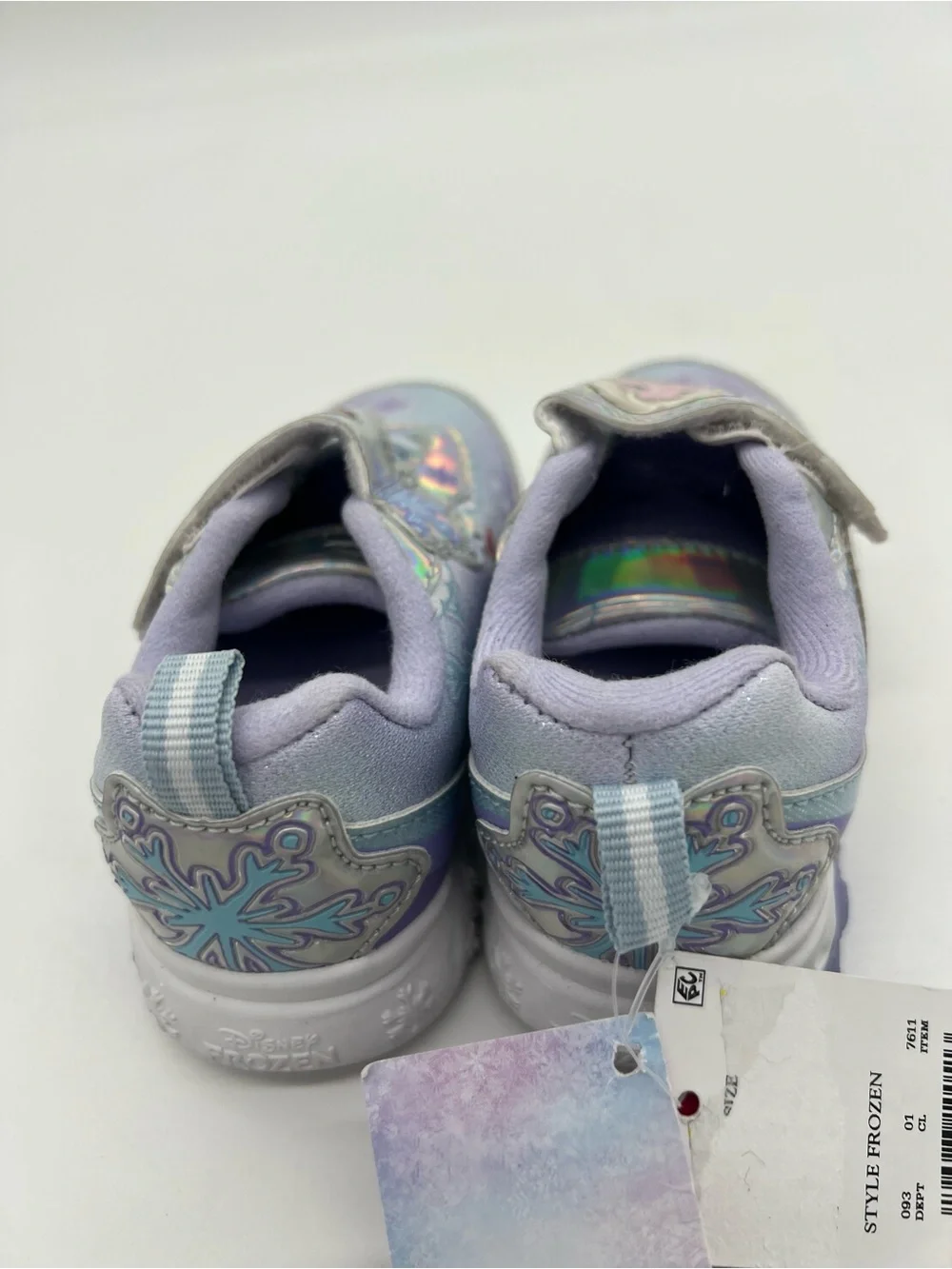 Disney Frozen Anna Elsa Blue Slip on Hook & Loop Sneakers Sz 6